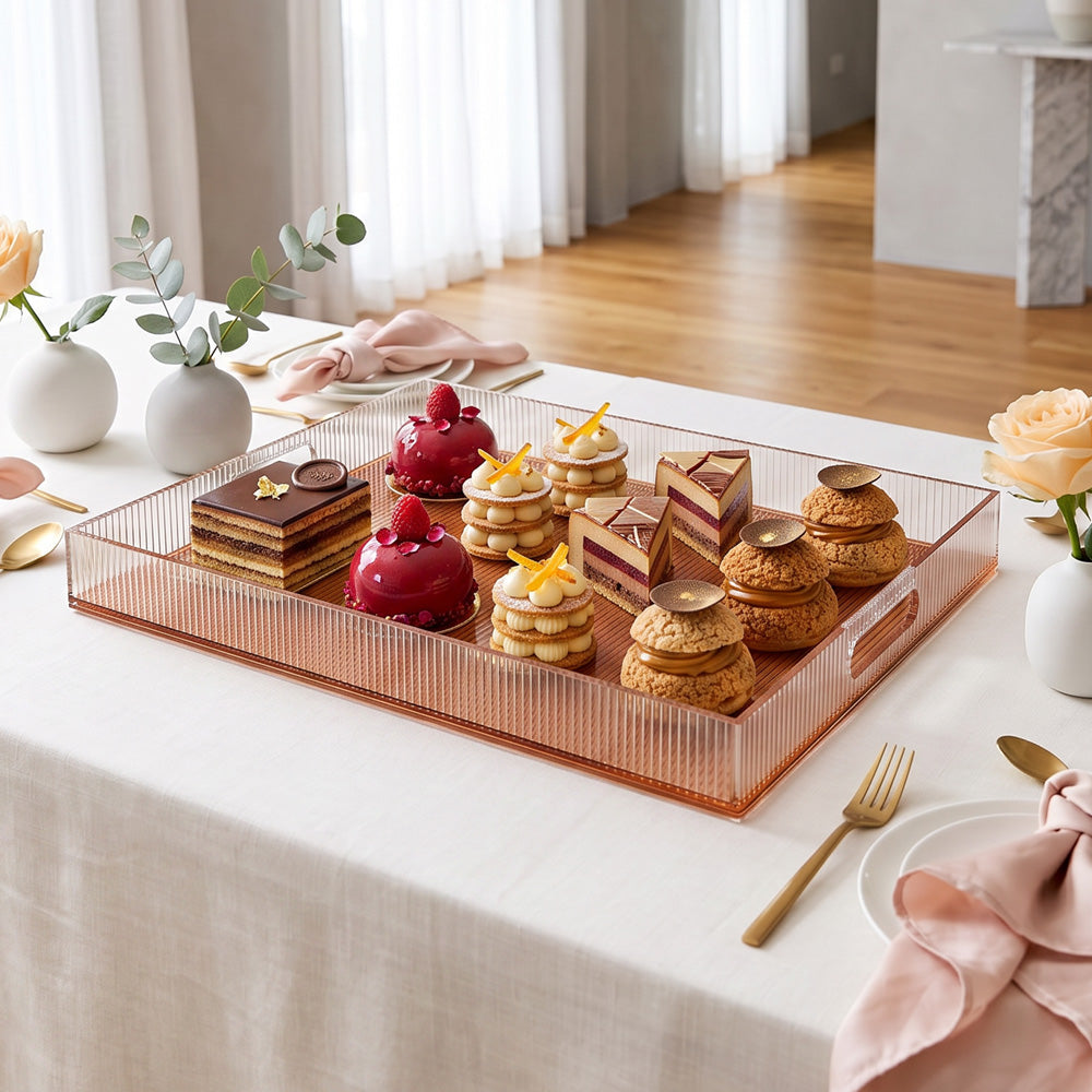 Amber Corrugated Lucite Tray