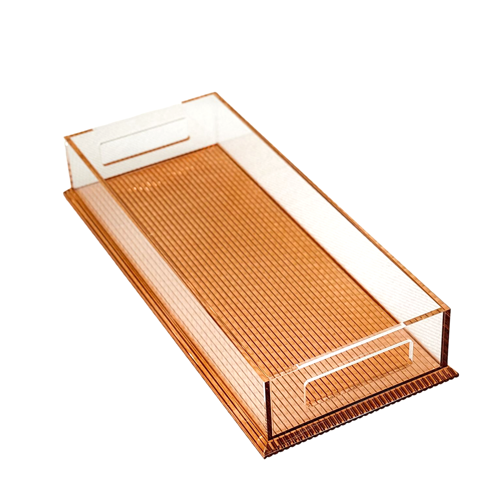 Amber Corrugated Slim Lucite Tray