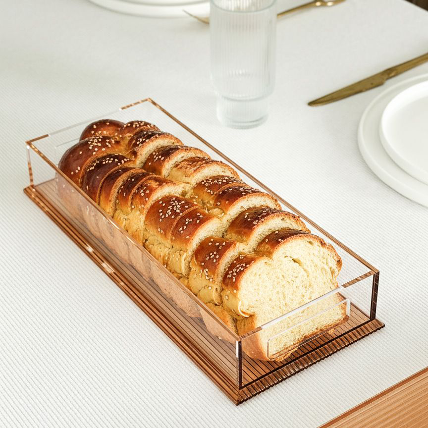 Amber Corrugated Slim Lucite Tray