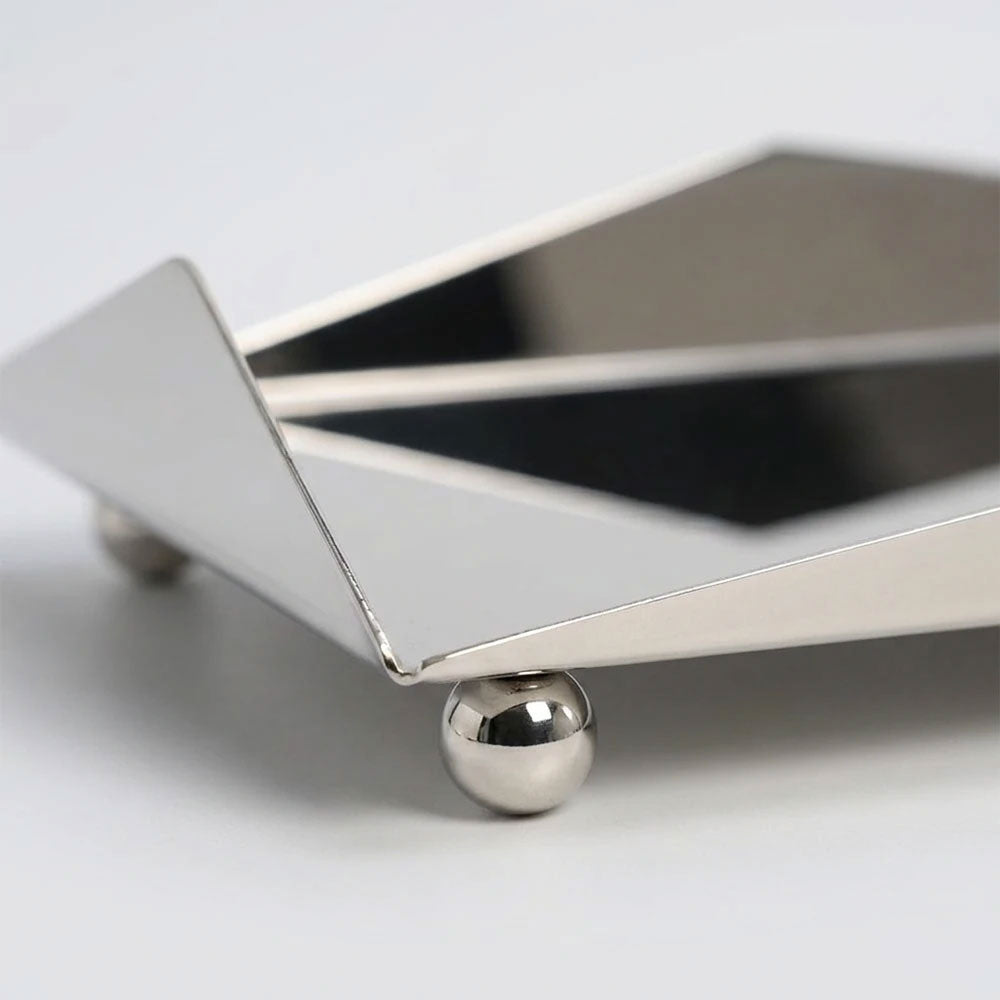 Sleek Geometric Stainless Steel Tray