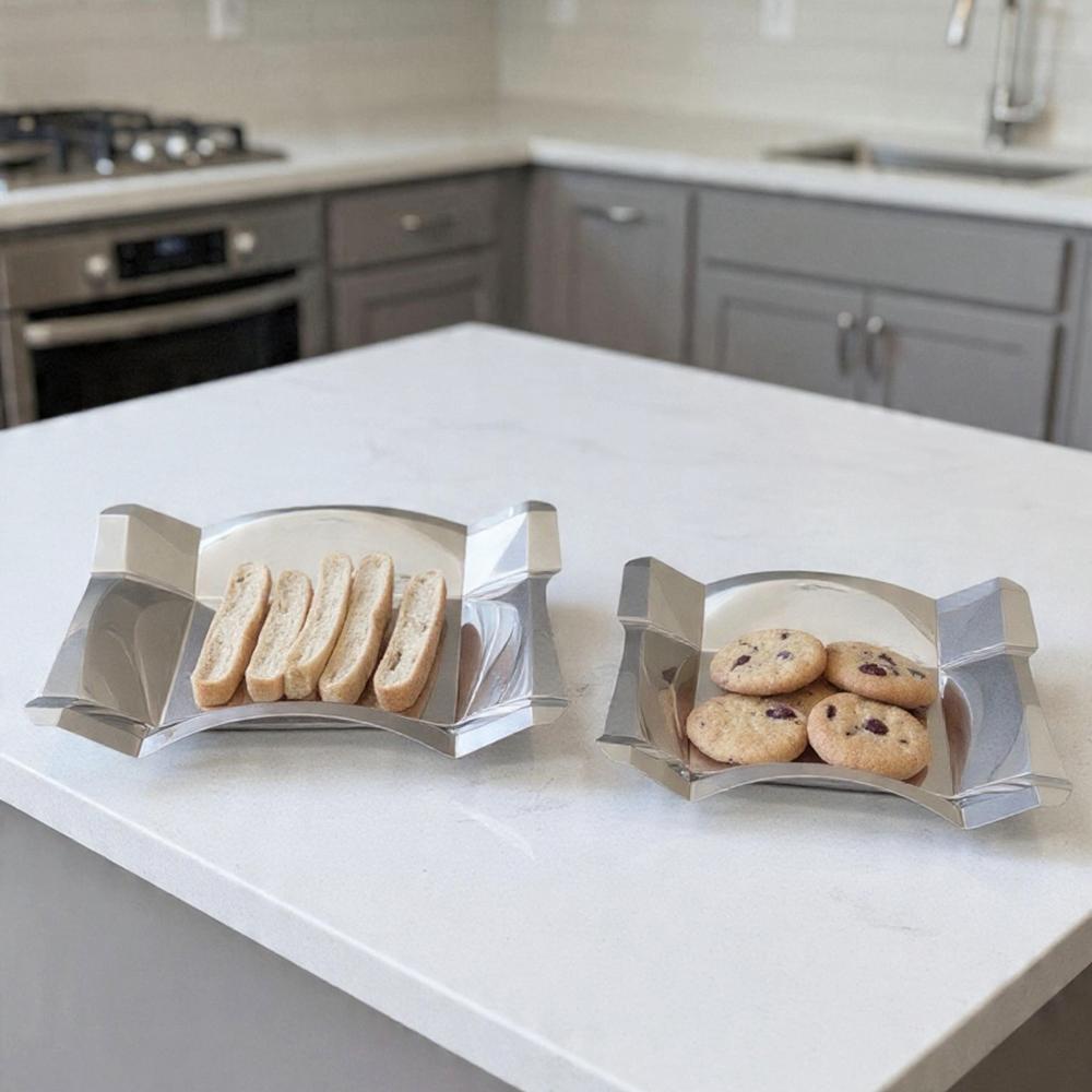 Stainless Steel Tray with Folded Edge Design