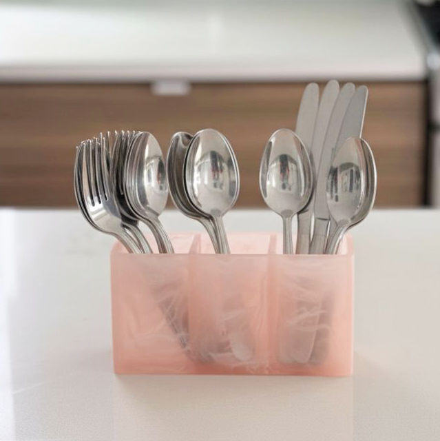 Resin Rose Haven Utensils Caddy