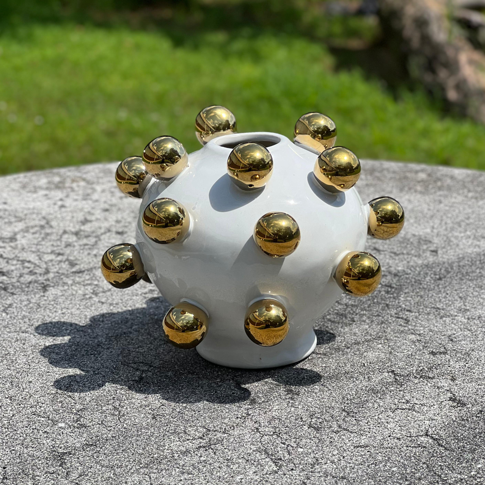 Porcelain Vase with Gold Orbs