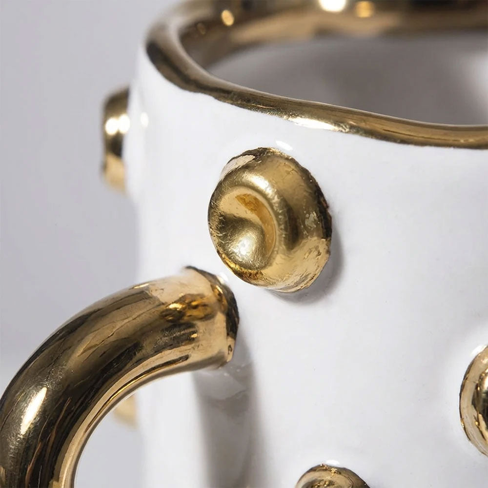 Porcelain Vase with Small Gold Beads
