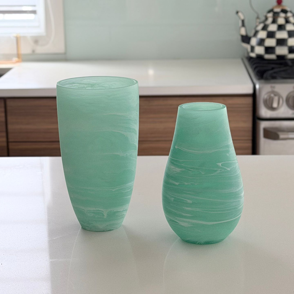 Resin Sage Green Tall Vase