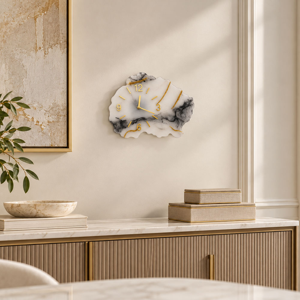 Natural Edge Resin Wall Clock