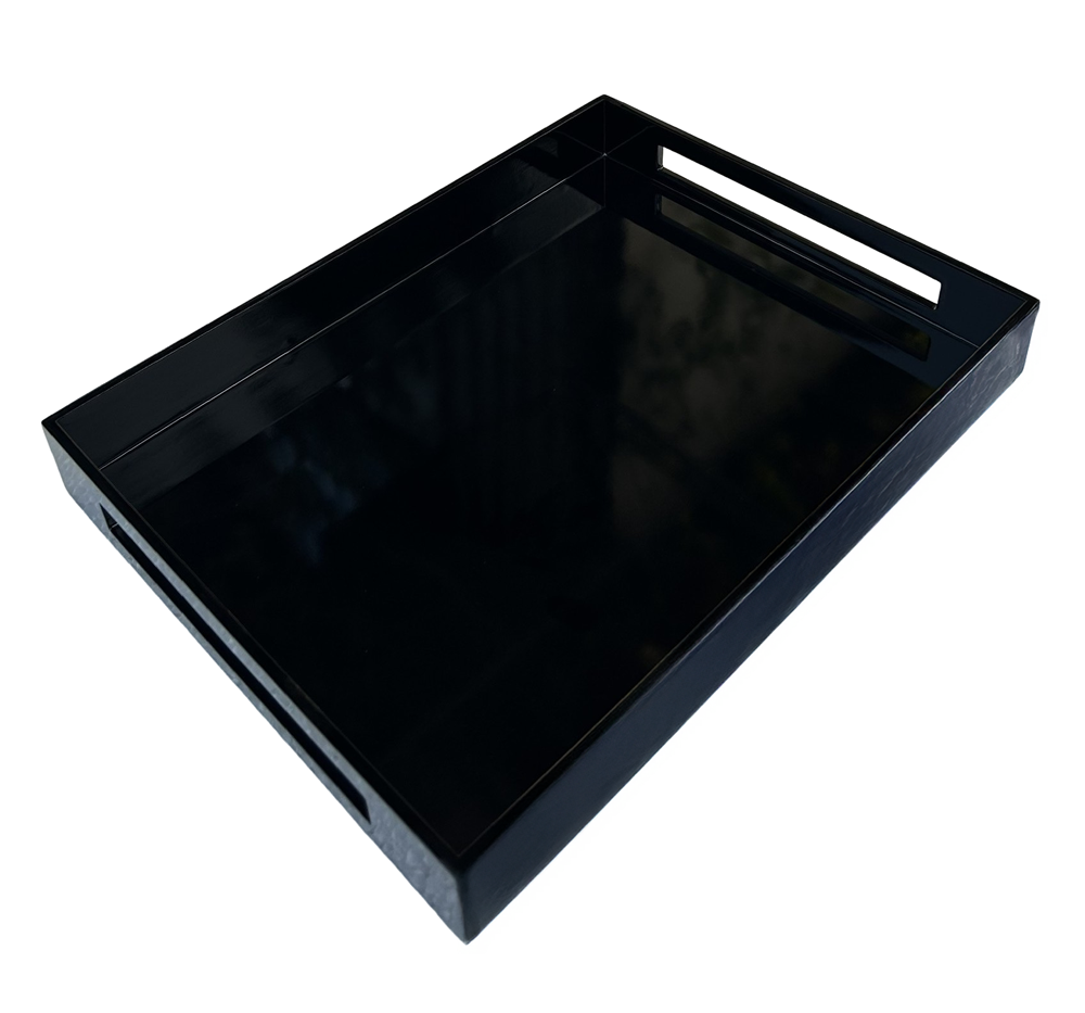 Black Rectangle Lacquer Tray