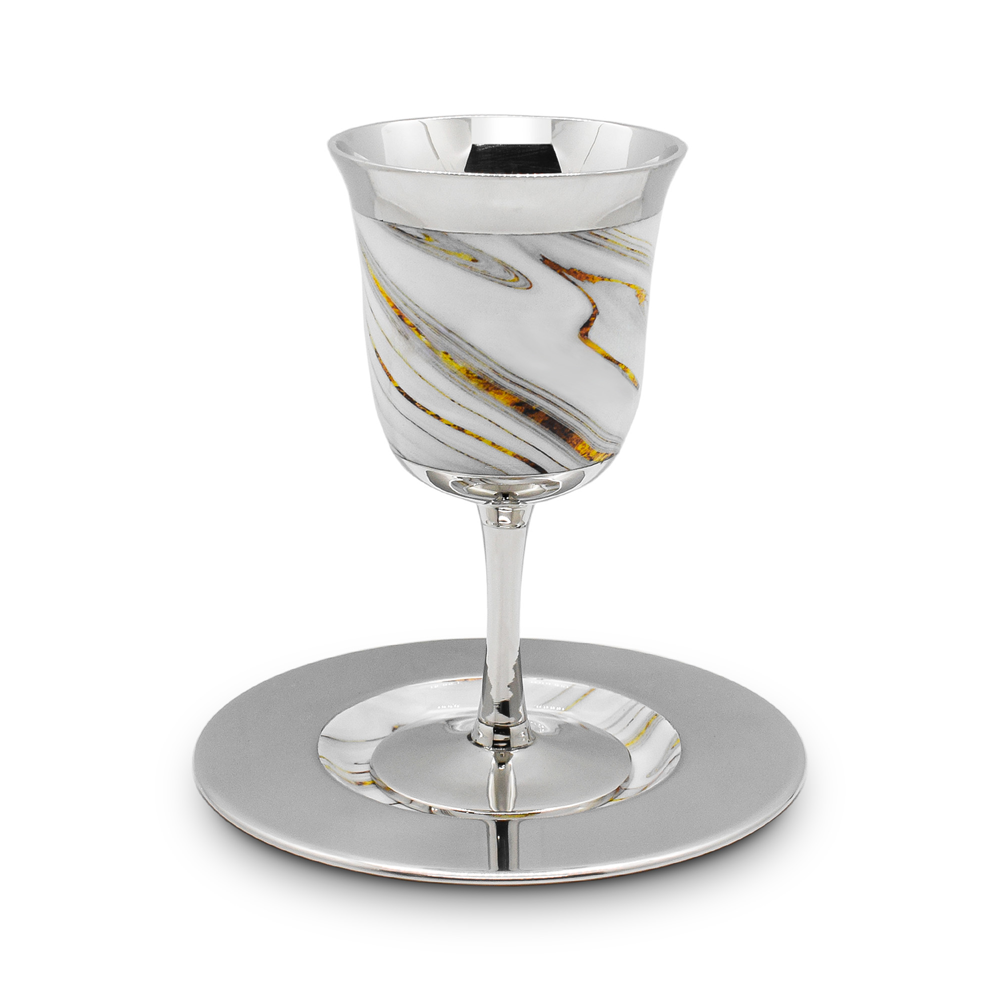 Kiddush Cup with Marble Design