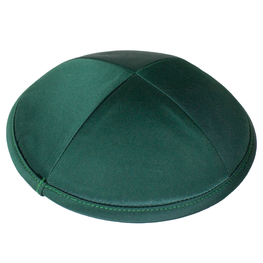 Kippah  Dark Green Deluxe Satin