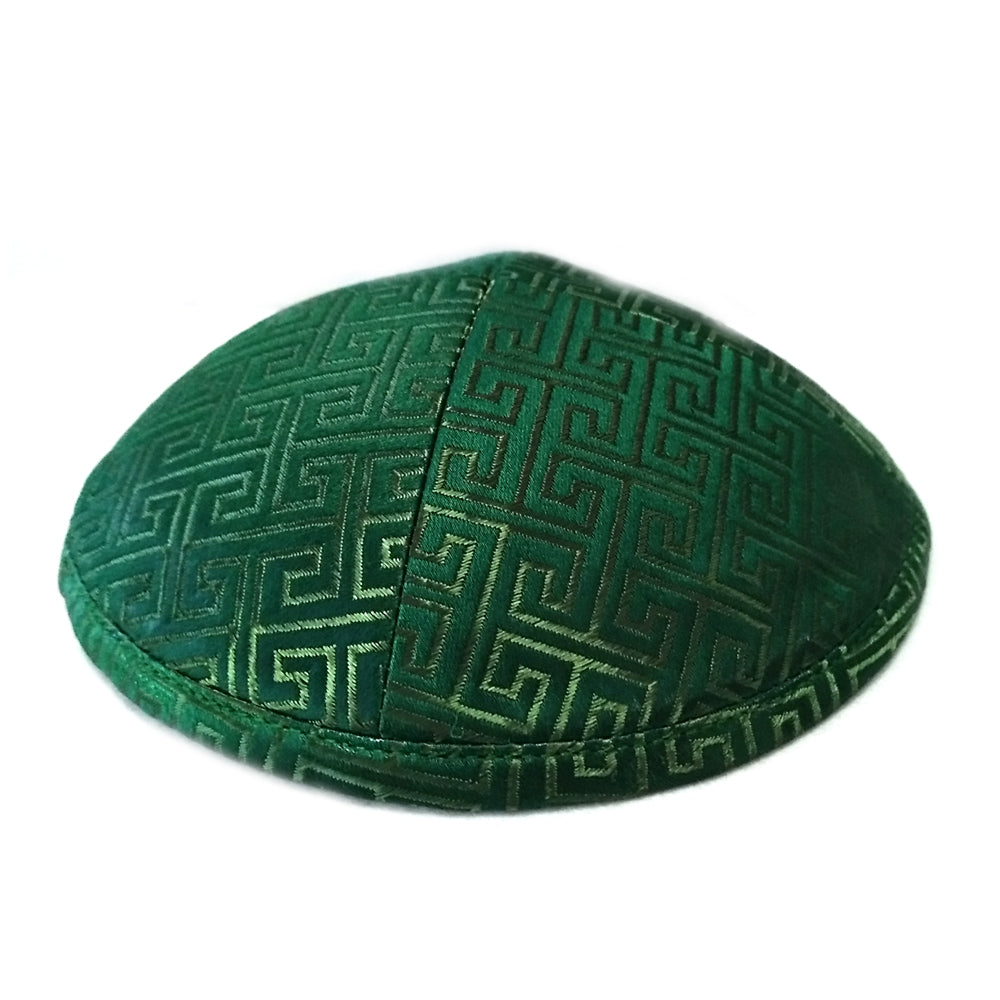 Kippah Green Deluxe Brocade