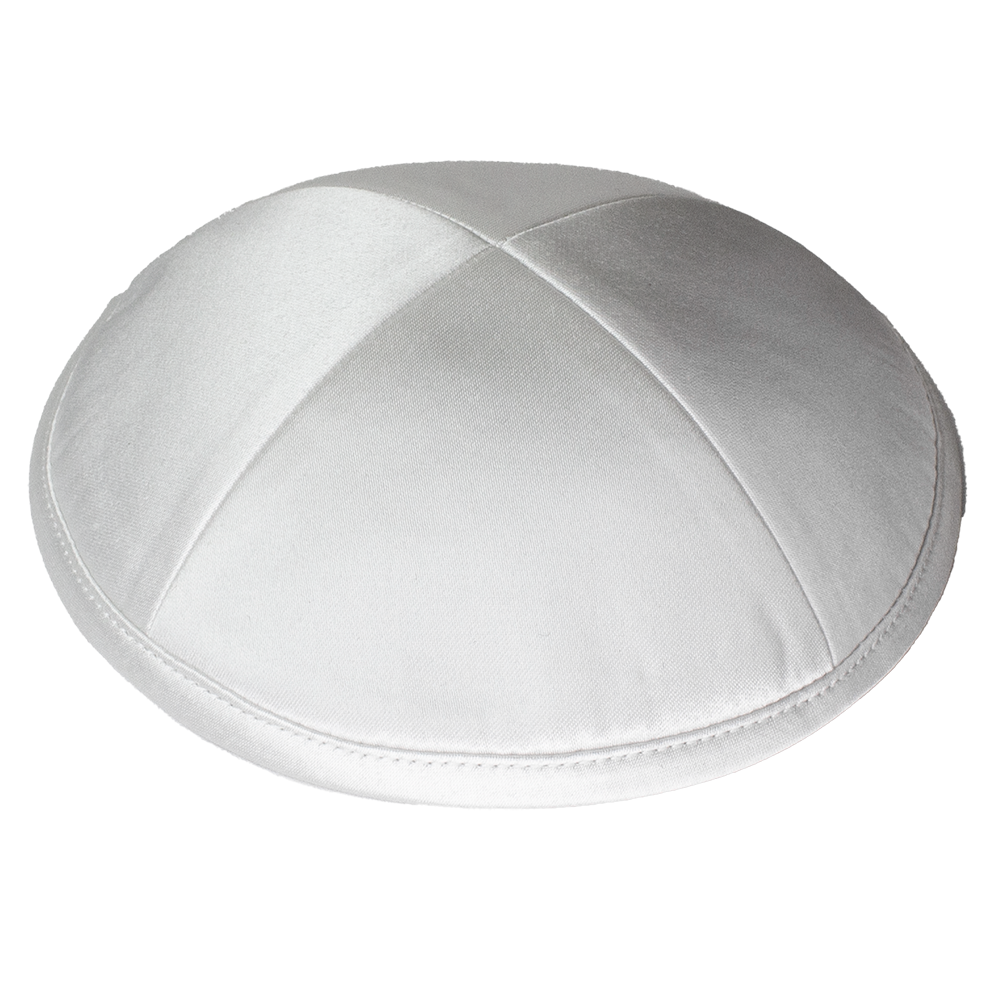 Kippah Ivory White Deluxe Satin