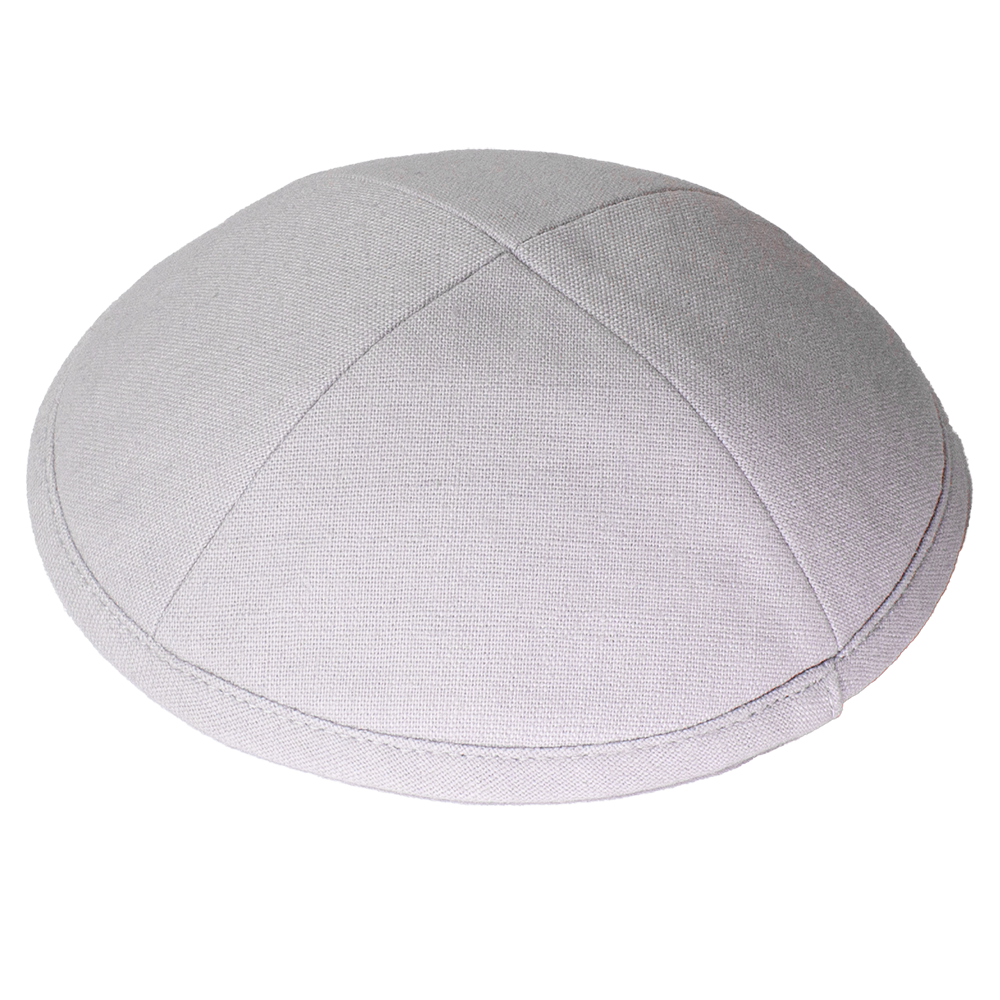 Kippah Light Gray Deluxe  Linen