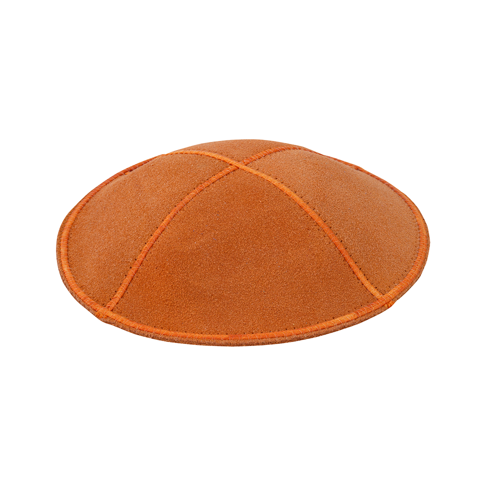 Kippah Orange Suede