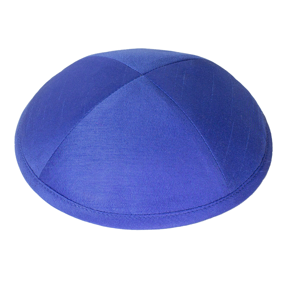 Kippah Royal Blue Raw Silk