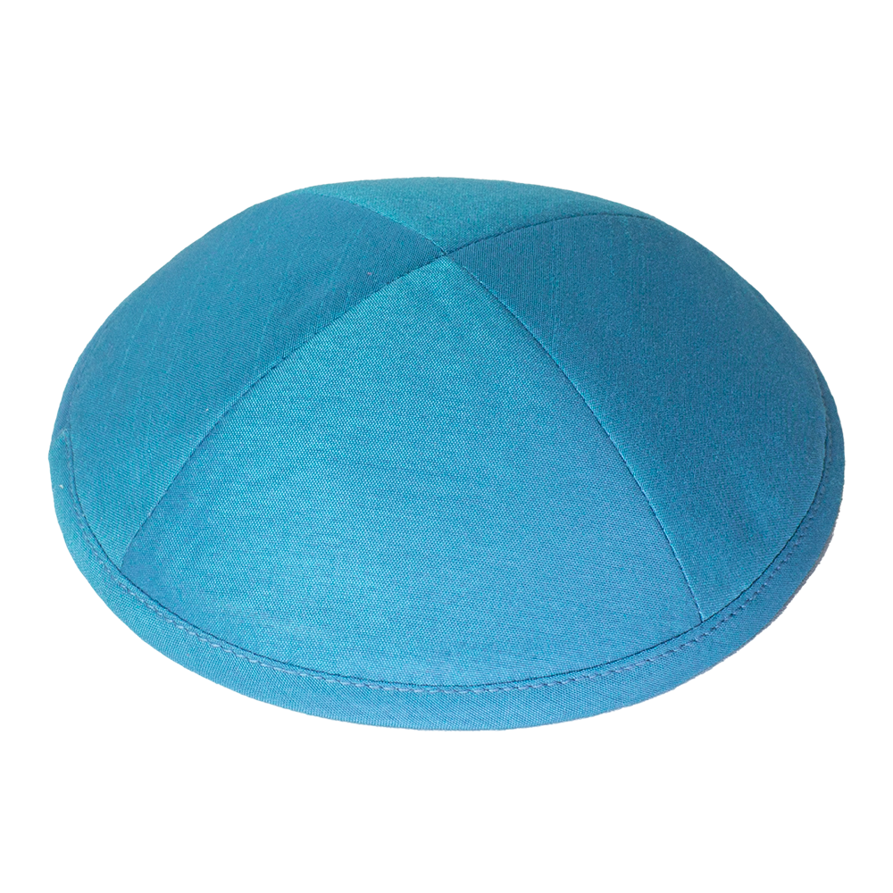 Kippah Turqoise Raw Silk