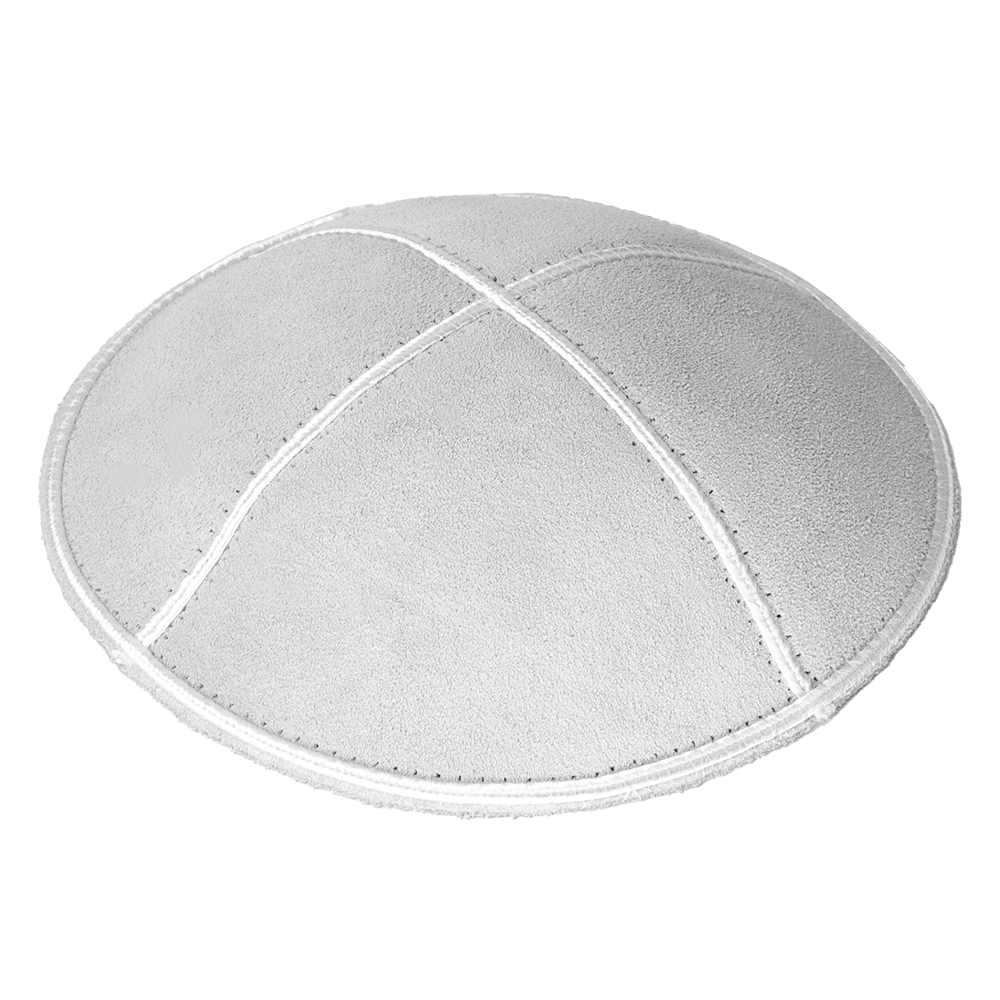 Kippah White Suede