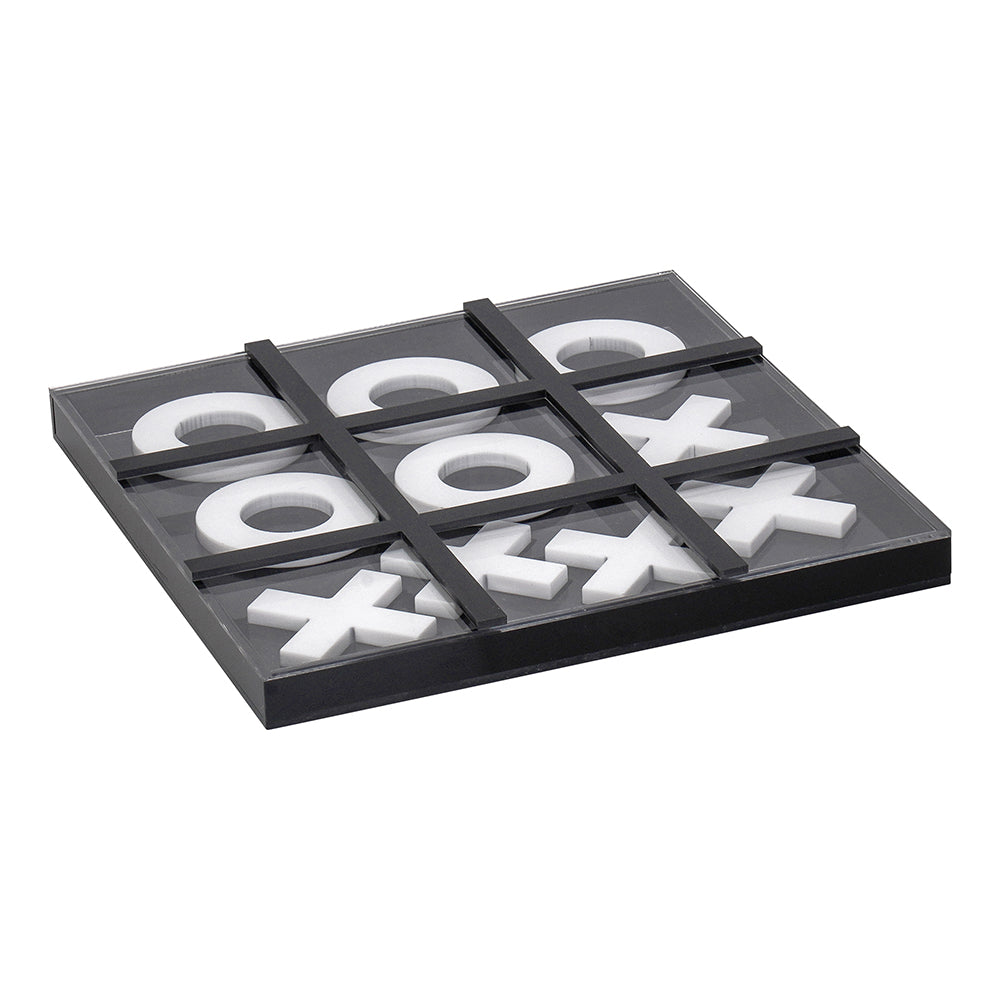 Lucite Black & White Tic Tac Toe Game