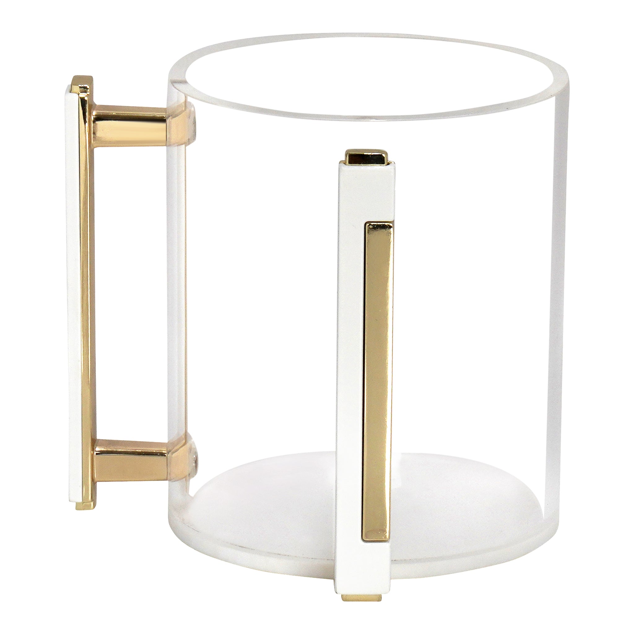 Lucite Clear Wash Cup with Gold Designed Handles