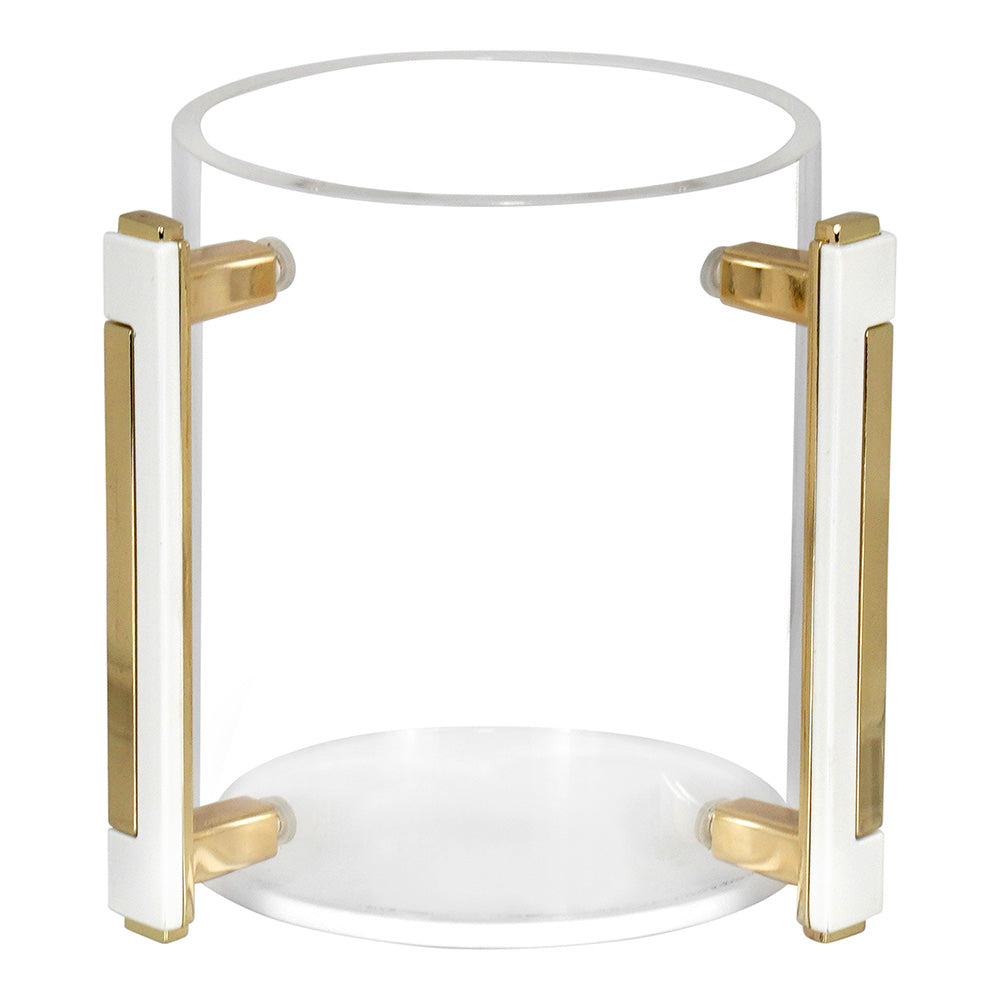 Lucite Clear Wash Cup with Gold Designed Handles