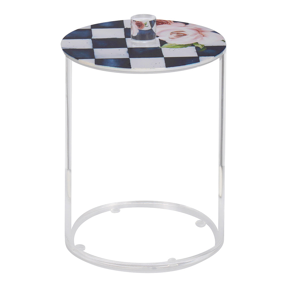 Lucite Cookie Jars with Chic Checkered Lids