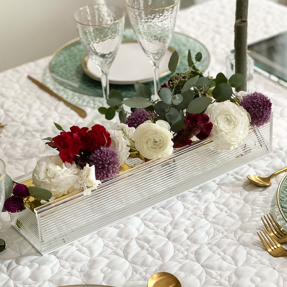 Lucite Flower Box with Honeycomb Shaped Holes