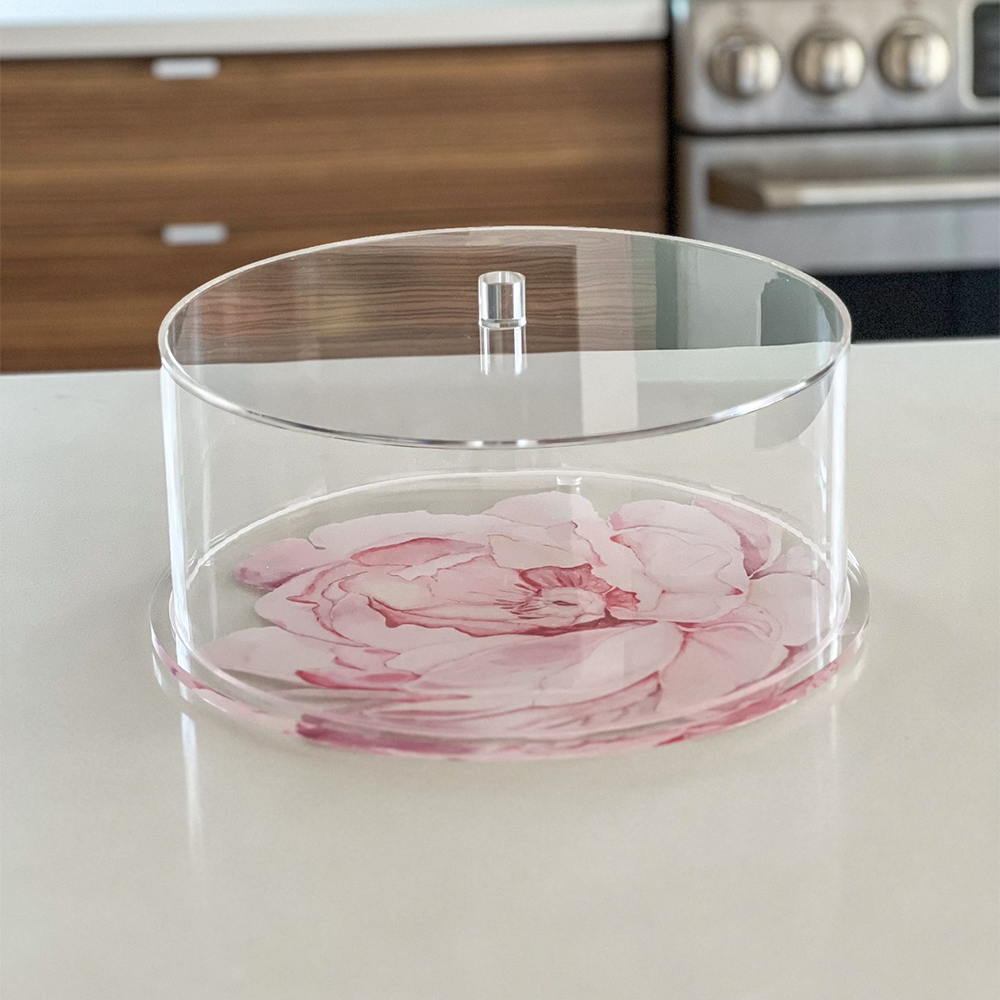 Lucite Flower Cake Dome