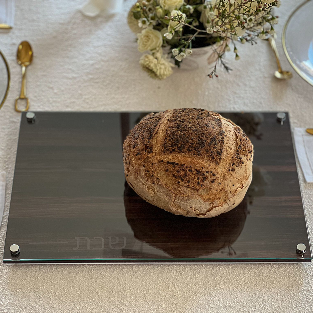 Lucite & Glass Wood Look Challah Board