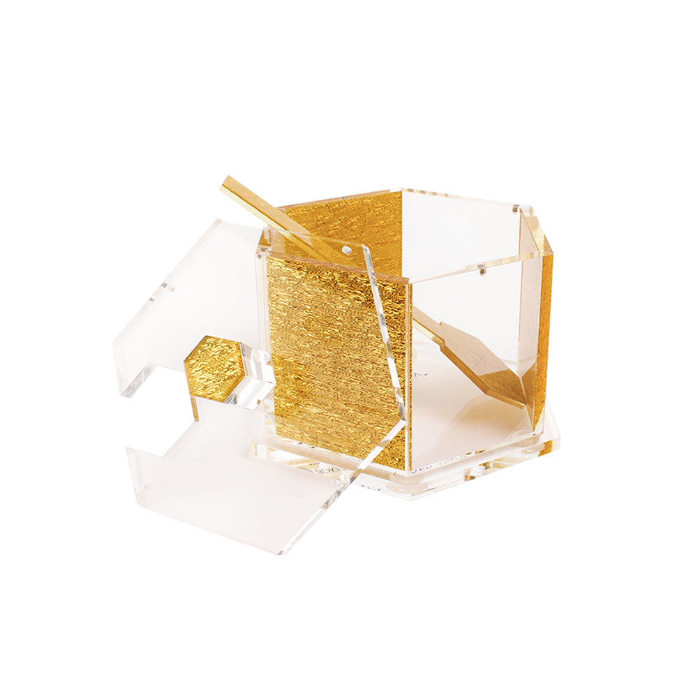 Lucite Hexagon Honey Dish