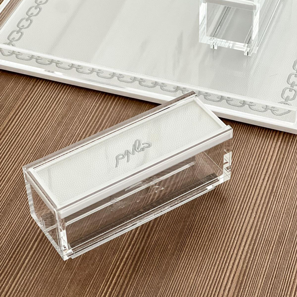 Lucite & Leatherette Besamim Box