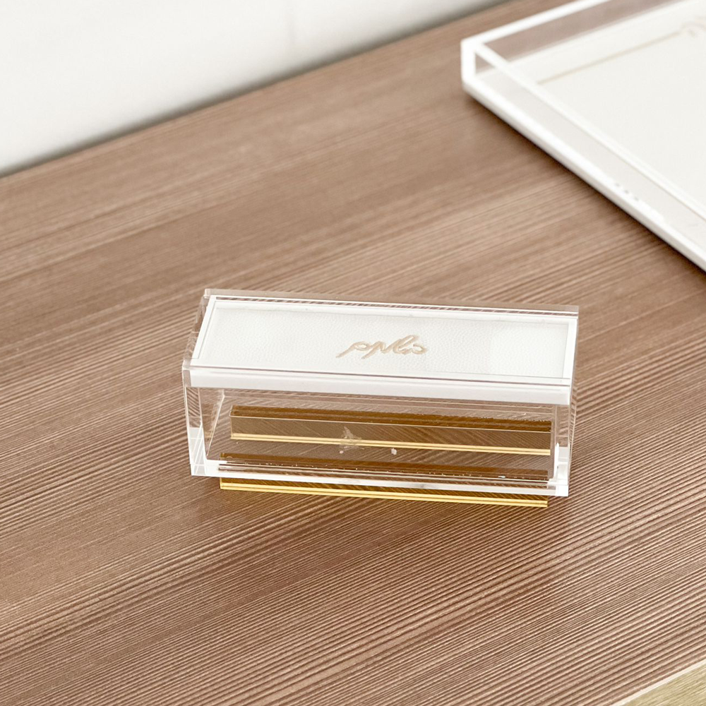 Lucite & Leatherette Besamim Box