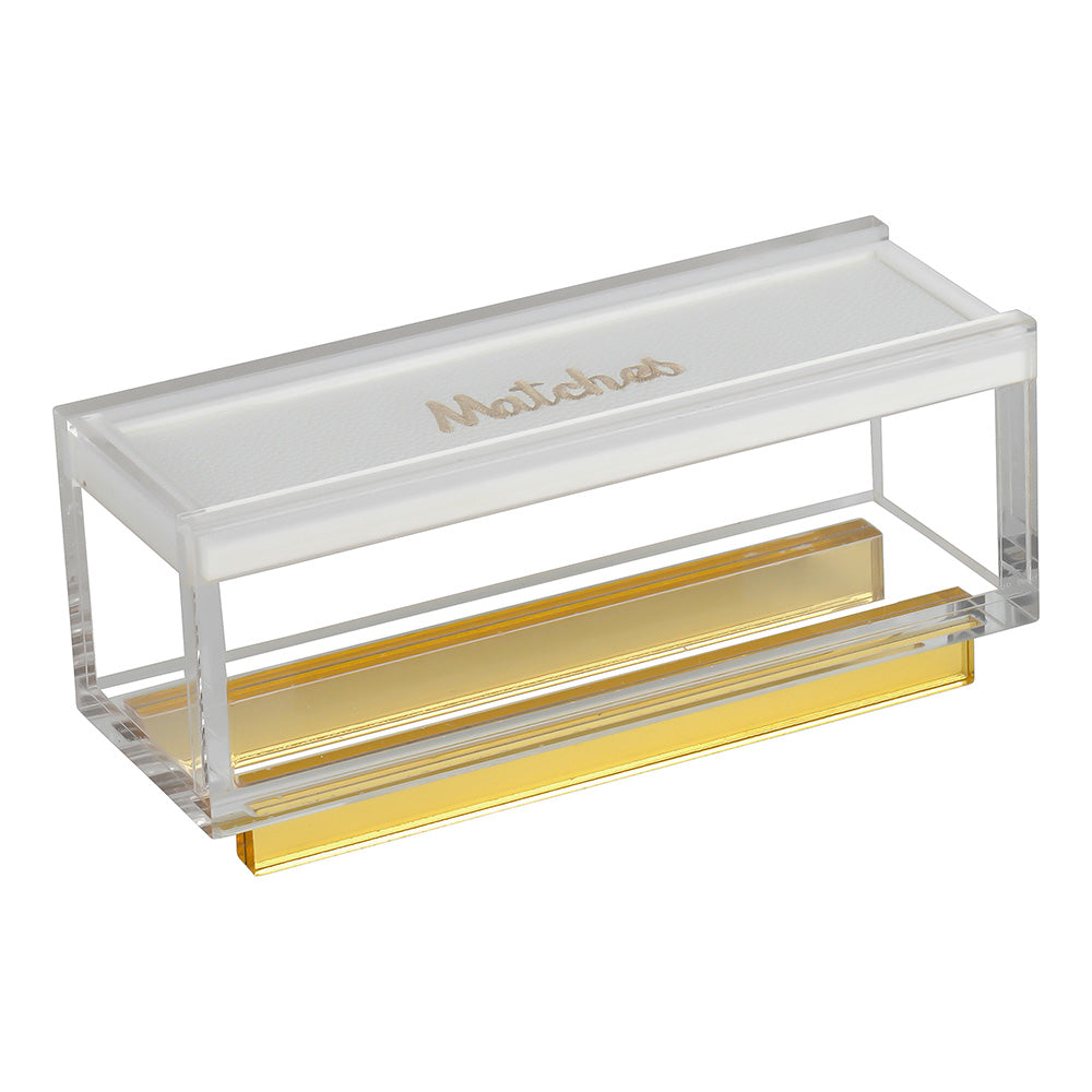 Lucite & Leatherette Matches Box