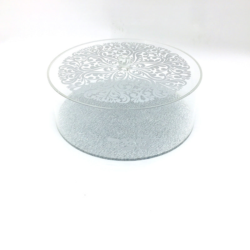 Lucite Matzah Box Silver Floral Design