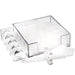 Lucite Napkin Holder Set with 6 Napkin Rings