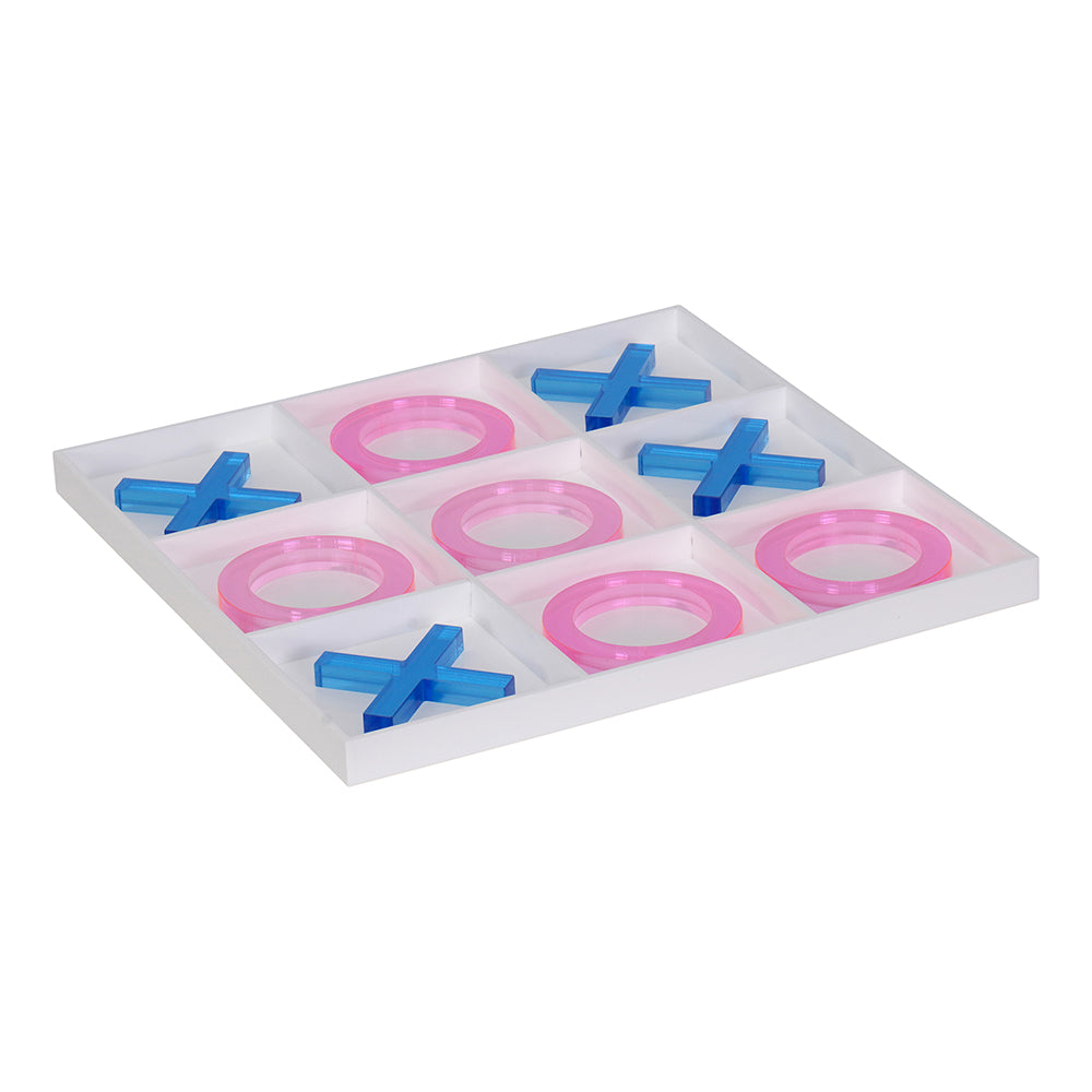 Lucite Pink & Blue Tic Tac Toe Game