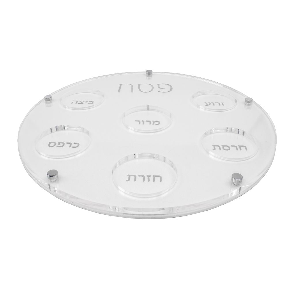 Lucite Seder Plate with Leatherette Backing