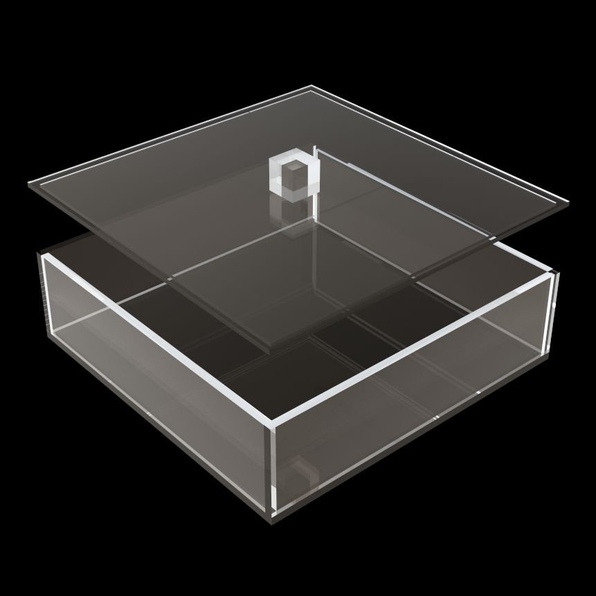 Lucite Square Matzah Box for Round Matzos