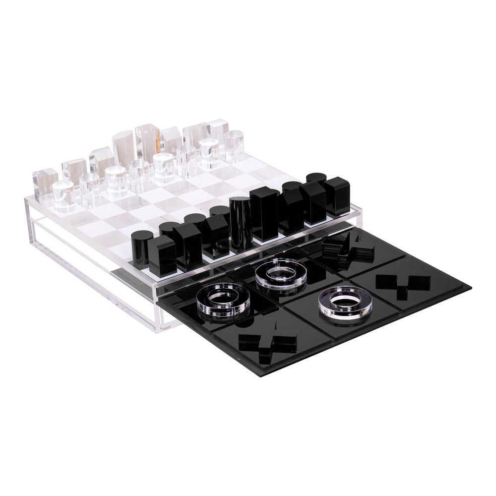 Lucite Tic Tac Toe & Chess Game