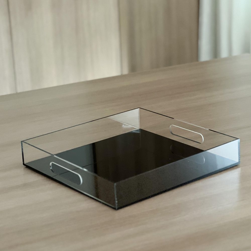 Lucite Tray with Clear Sides & Handles