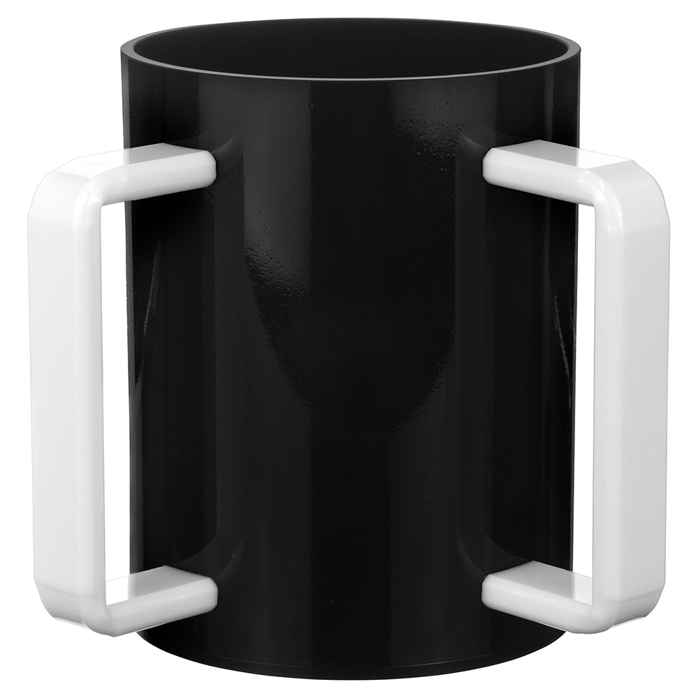 Lucite Wash Cup Black With White Handle