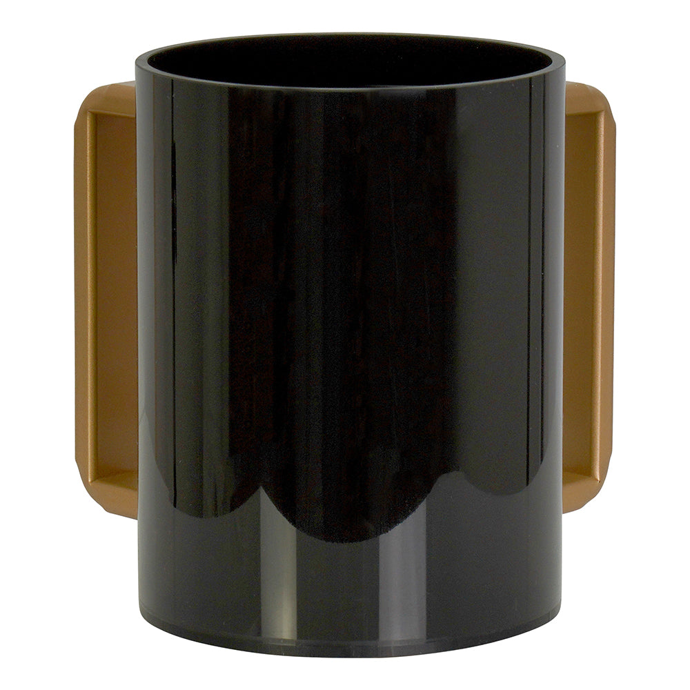 Lucite Wash Cup Black with Gold Handles