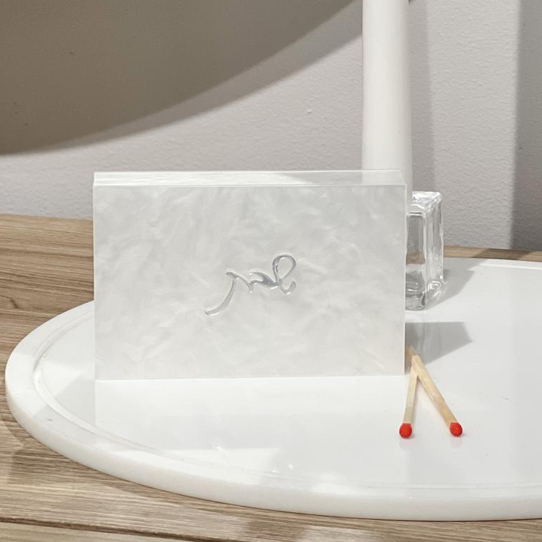 Lucite White Matches Box Holder