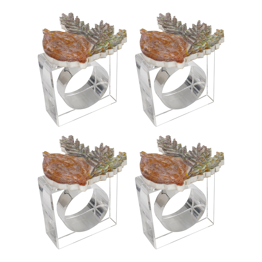 Lucite Yom Tov Napkin Ring Set