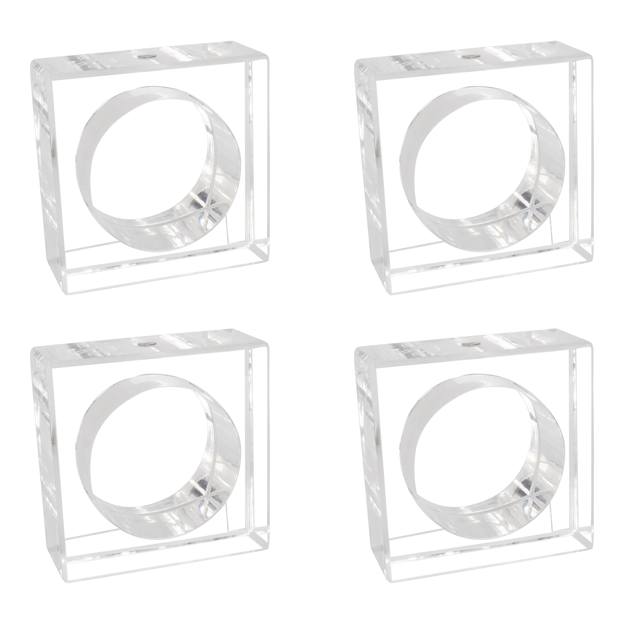 Lucite Yom Tov Napkin Ring Set