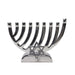 Metal Candle Menorah Polished with Star of David