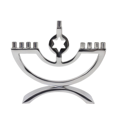 Metal & Enamel Candle Menorah with Star of David