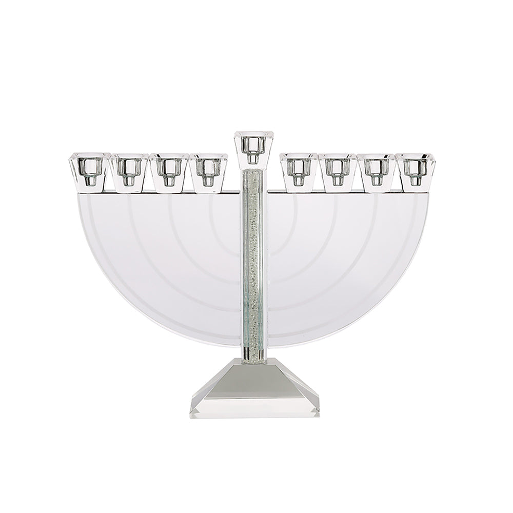 Ornate Crystal Menorah with Decorative Gemstones