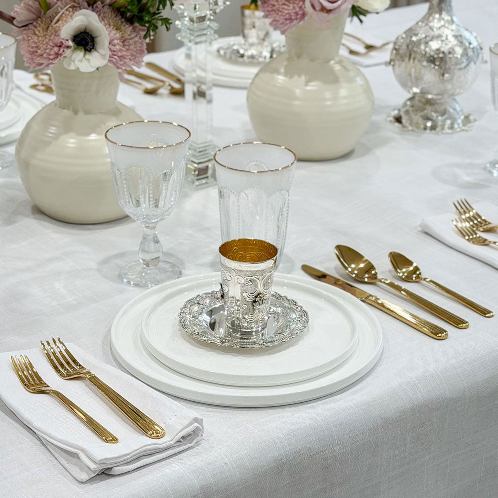 Textured  Highball Glasses with Gold Rim 6pk