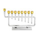 Polished Silver Metal Menorah with Gold Candle Cups