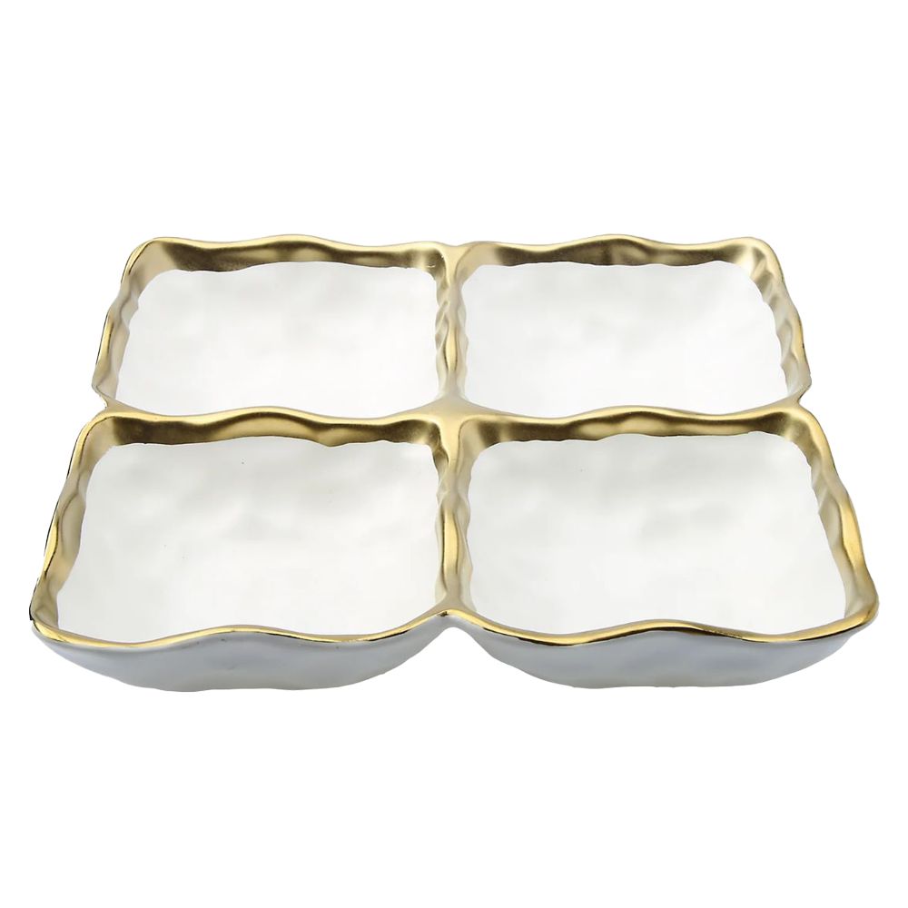 Porcelain Dip Tray with 4 Compartments