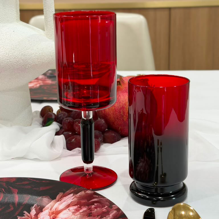 Red & Black Highball Glasses 6pk